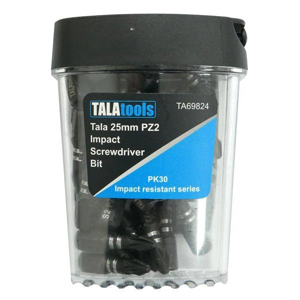 TALAtools Pozidriv Impact Screwdriver Bits PZ2 x 25mm (Pack 30)