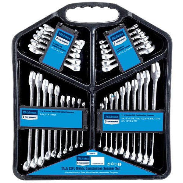 TALA Metric/Imperial Combination Spanner Set, 32 Piece