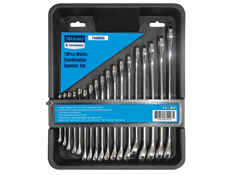TALAtools Metric Combination Spanner Set, 18 Piece