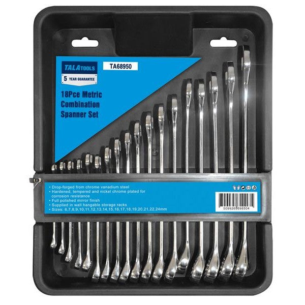 TALAtools Metric Combination Spanner Set, 18 Piece