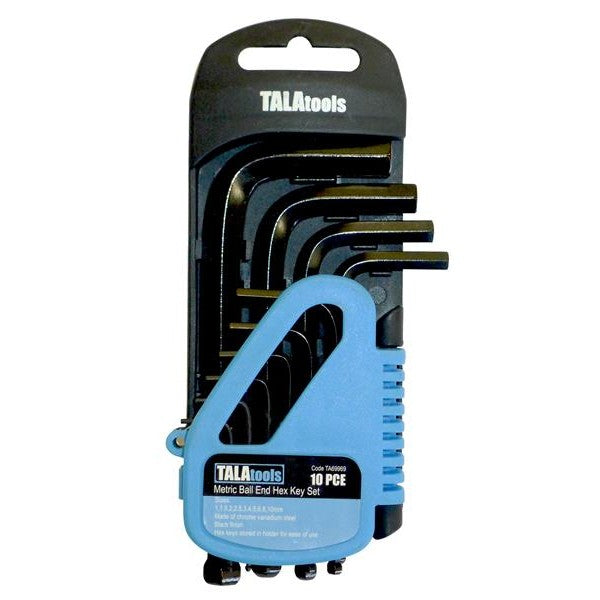 TALAtools Metric Folding Hex Key Set, 10 Piece