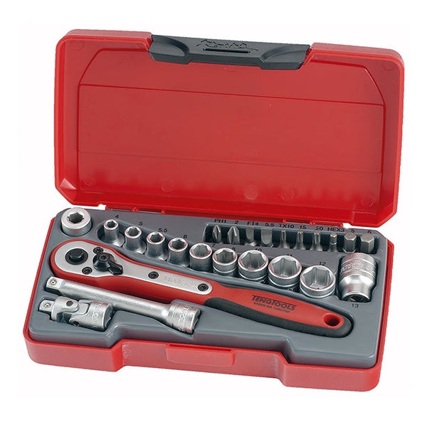 Teng T1424 Socket Set of 24 Metric 1/4in Drive