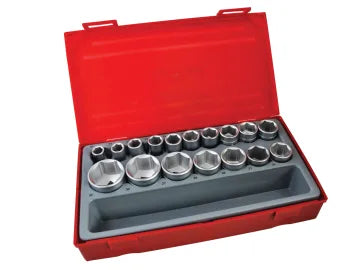 TENG TOOL 1/2" DRIVE 6PT SOCKET SET 17PCS