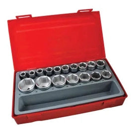 TENG TOOL 1/2" DRIVE 6PT SOCKET SET 17PCS