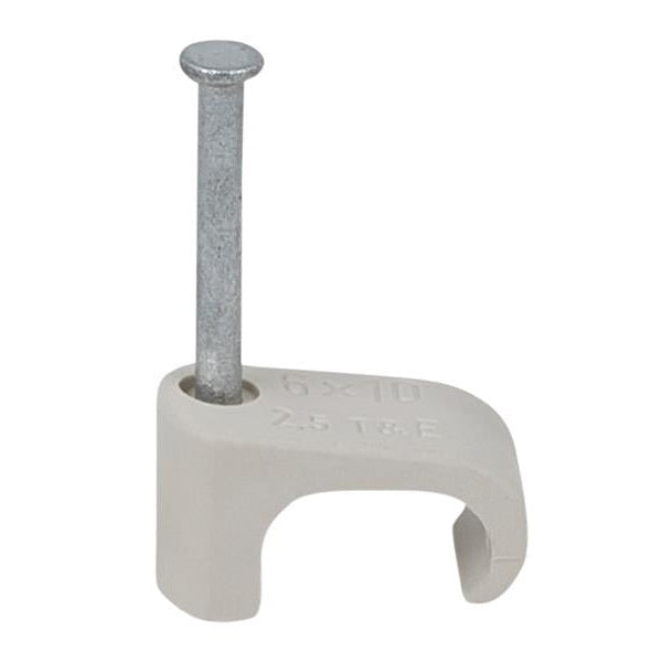 Tillex® Cable Clip Flat 6x10 Grey 2.0 x 25mm Box 100