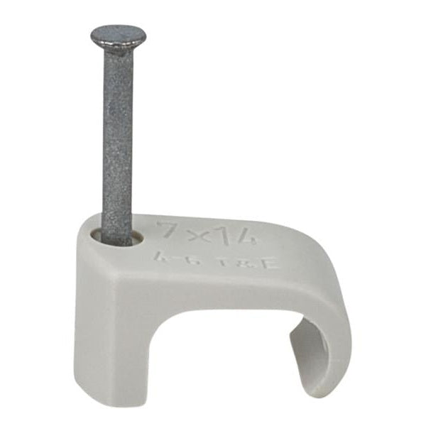 Tillex® Cable Clip Flat 7x14 Grey 2.0 x 25mm Box 100