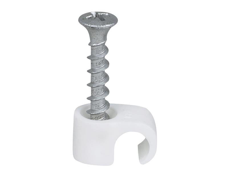 Tillex® Screw Clip Round 8-12 White PH2 x 33mm Box 100