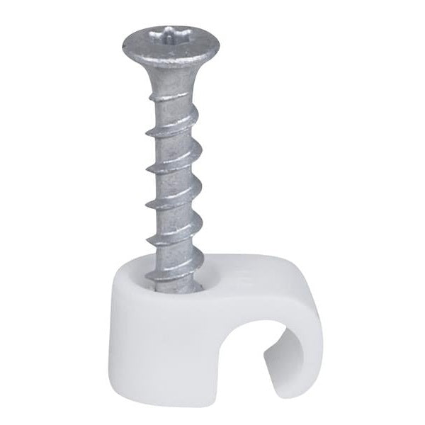Tillex® Screw Clip Round 8-12 White TX20 x 33mm Box 100