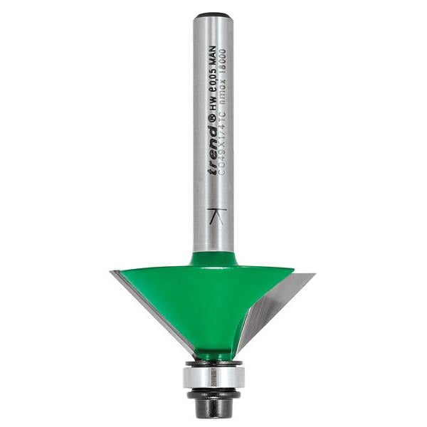 Trend C049 x 1/4 TCT Bearing Guided Chamfer Cutter 45° 12.7 x 32mm