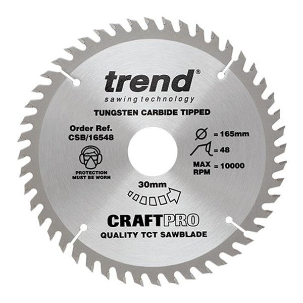 Trend CSB/16548 CraftPro Saw Blade 165 x 30mm x 48T