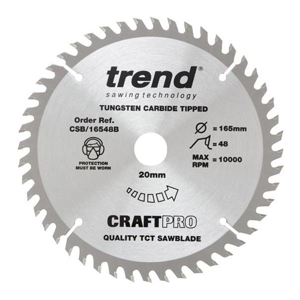 Trend CSB/16548B CraftPro Plunge Saw Blade 165 x 20mm x 48T