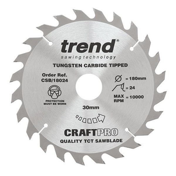 Trend CSB/18024 CraftPro Circular Saw Blade 180 x 30mm x 24T