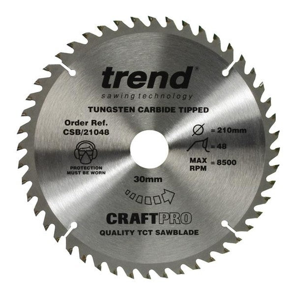 Trend CSB/21048 Craft Pro Saw Blade 210 x 30mm x 48T - Watson Hire
