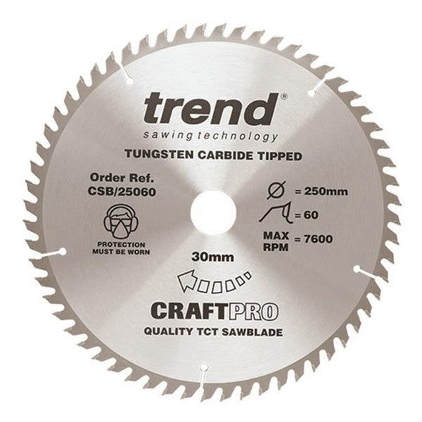 Trend CSB/25060 CraftPro Saw Blade 250 x 30mm x 60T