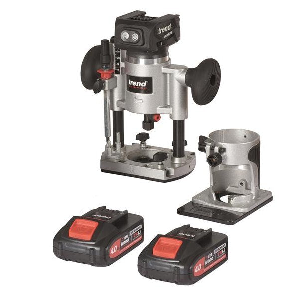 Trend T18S/R14K2 1/4in Router 18V 2 x 4.0Ah Li-ion