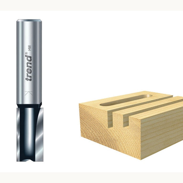 Trend TR12 x 1/4 TCT Two Flute Cutter Long Shank 12 x 19mm - Watson Hire