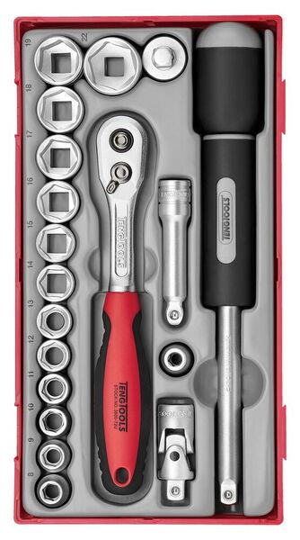 TENG TOOL SOCKET SET 3/8 INCH DRIVE 19 PIECES