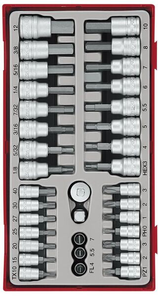 TENG TOOL SOCKET SET 1/4 AND 3/8 INCH DR BITS