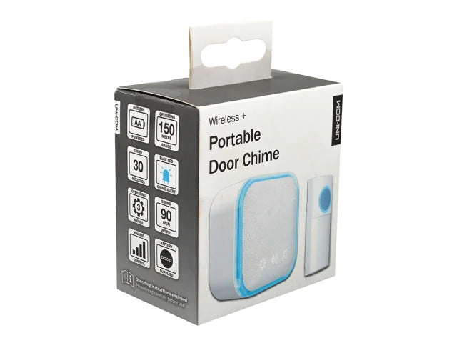 UNI-COM PORTABLE DOOR CHIME-WHITE