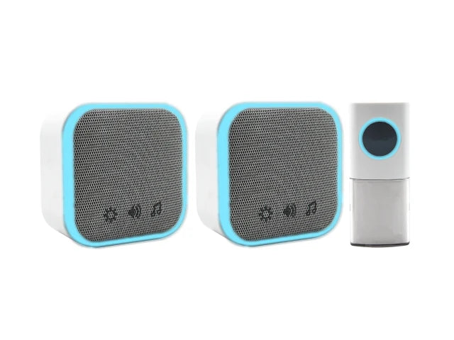 UNI-COM PORTABLE & PLUG-IN DOOR CHIME SET WHITE