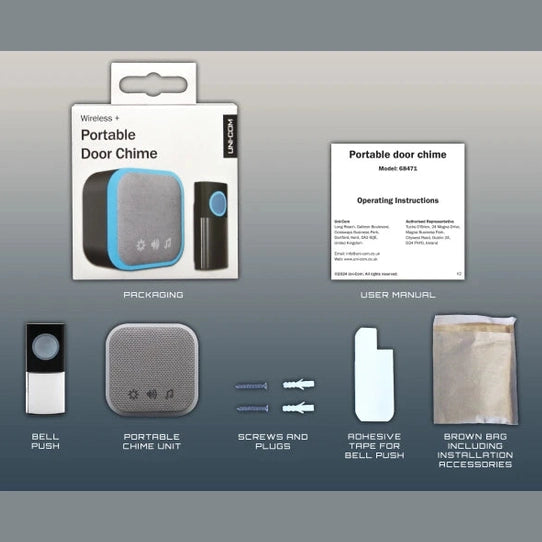 UNI-COM PORTABLE DOOR CHIME BLACK - Watson Hire