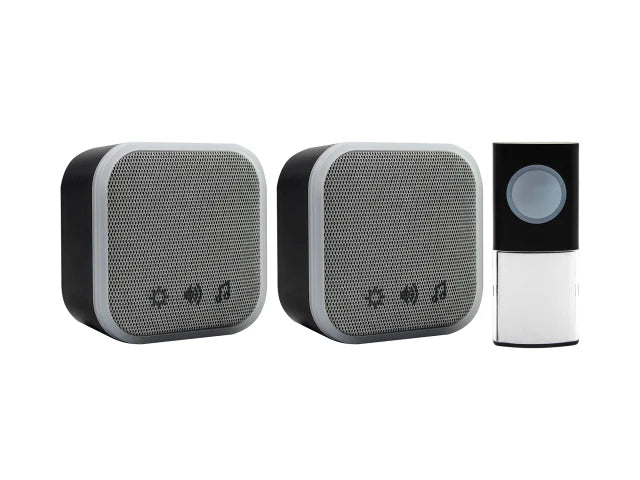 UNI-COM PORTABLE & PLUG-IN DOOR CHIME SET BLACK
