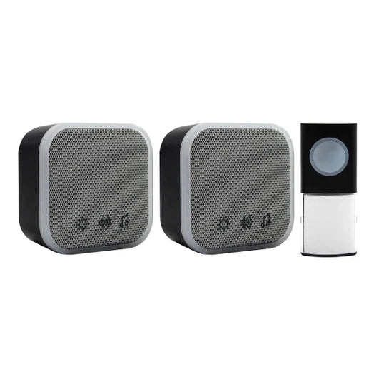 UNI-COM PORTABLE & PLUG-IN DOOR CHIME SET BLACK