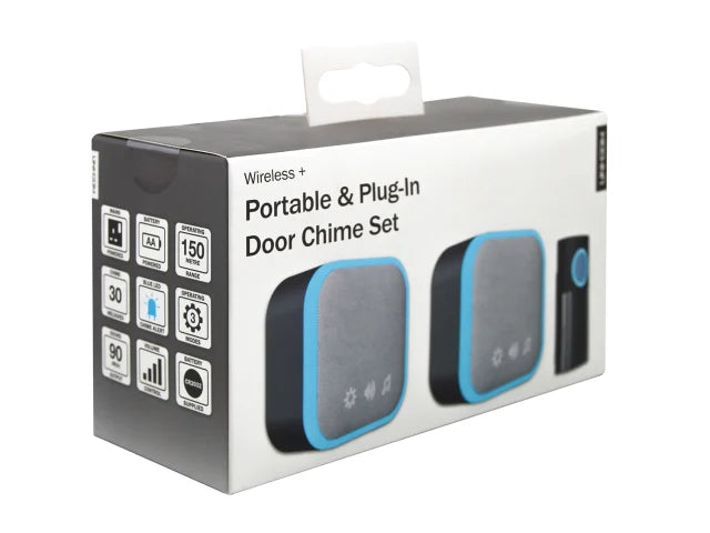 UNI-COM PORTABLE & PLUG-IN DOOR CHIME SET BLACK