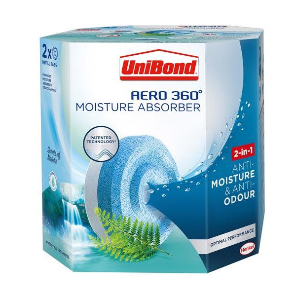 UniBond AERO 360º Moisture Absorber Waterfall Freshness Refills (Pack 2)