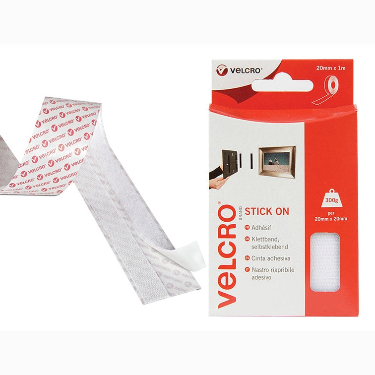 VELCRO® Brand VELCRO® Brand Stick On Tape 20mm x 1m White