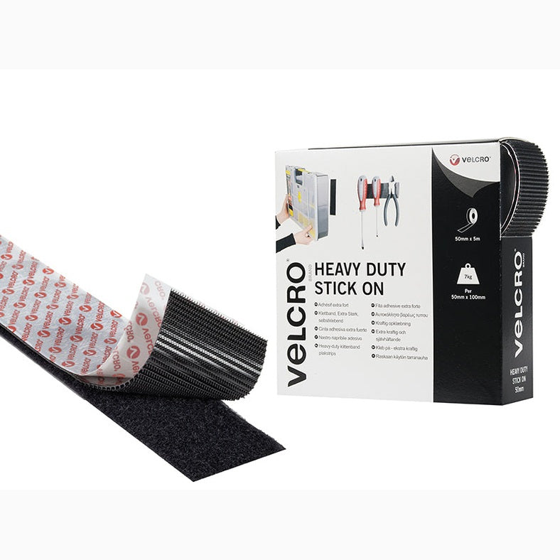 VELCRO® Brand VELCRO® Brand Heavy-Duty Stick On Tape 50mm x 5m Black