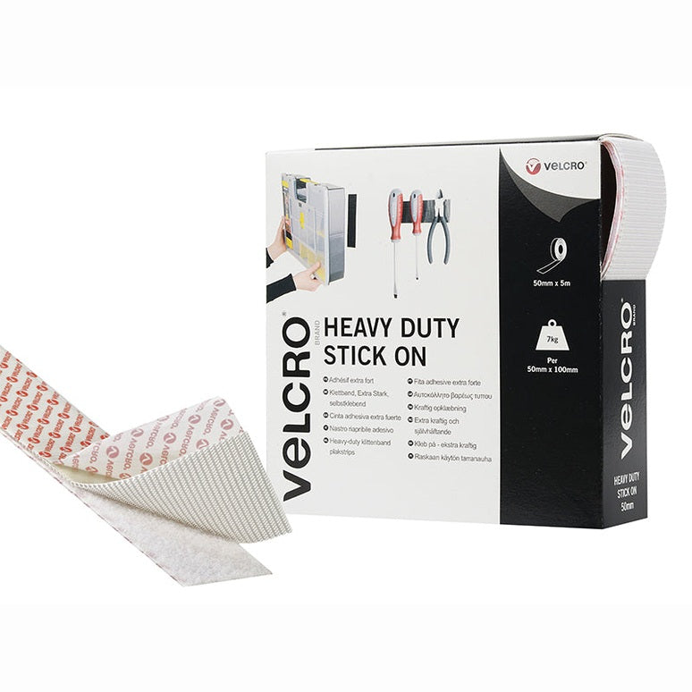 VELCRO® Brand VELCRO® Brand Heavy-Duty Stick On Tape 50mm x 5m White