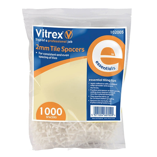 Vitrex Essential Tile Spacers 2mm (Pack 1000)