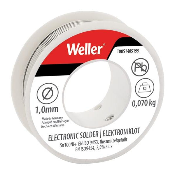 Weller Electronic Lead-Free Solder Sn100Ni100+, 1mm 70g