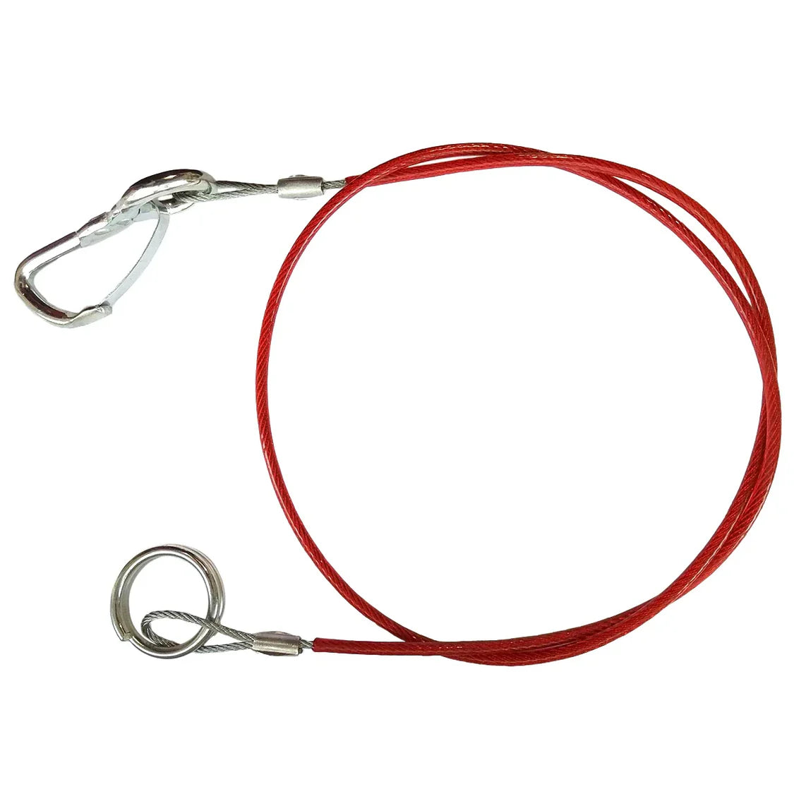 HEAVY DUTY TRAILER BREAKAWAY SAFETY CABLE - 1M WITH RING AND CABLE COVER