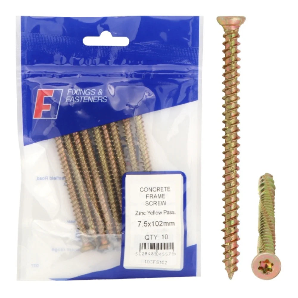 CONCRETE FRAME SCREW 7.5X72MM BAG 10