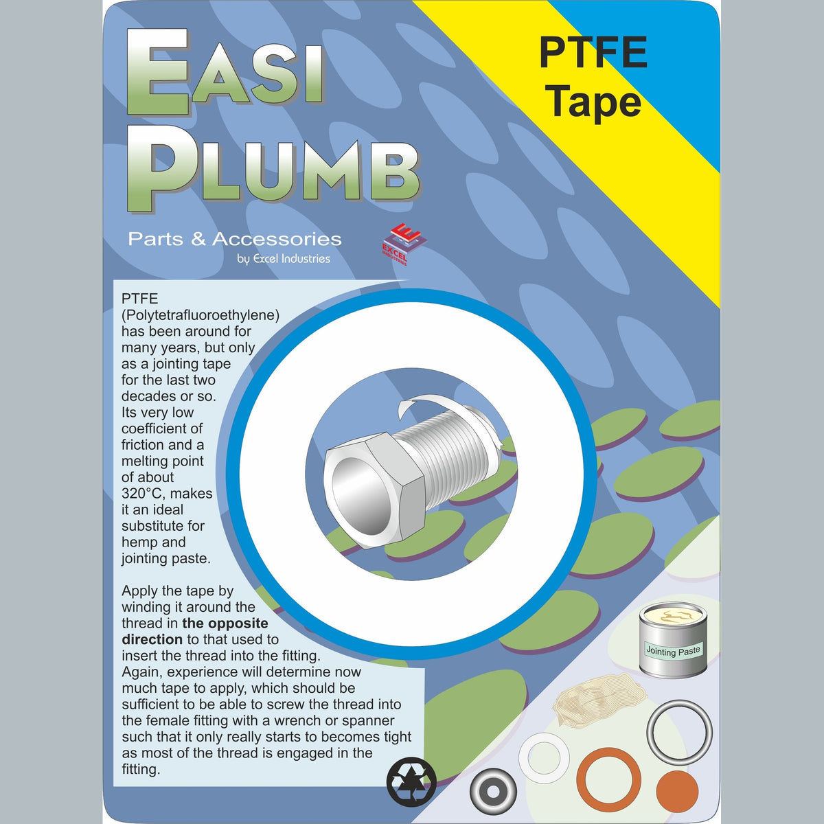 Easy Plumb Pack of 2 x 12M PTFE Rolls Tape