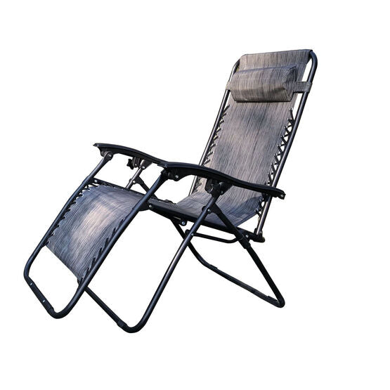 REDWOOD TEXTILENE SUN LOUNGER/RECLINING GARDEN CHAIR - GREY