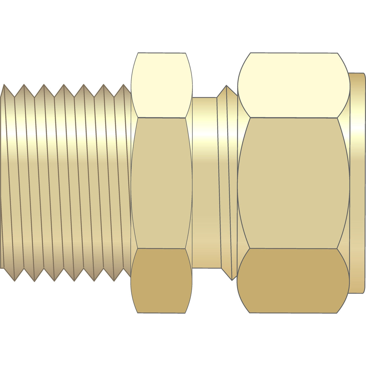 Easy Plumb 1/2" M.I. Straight Brass Compression Coupling