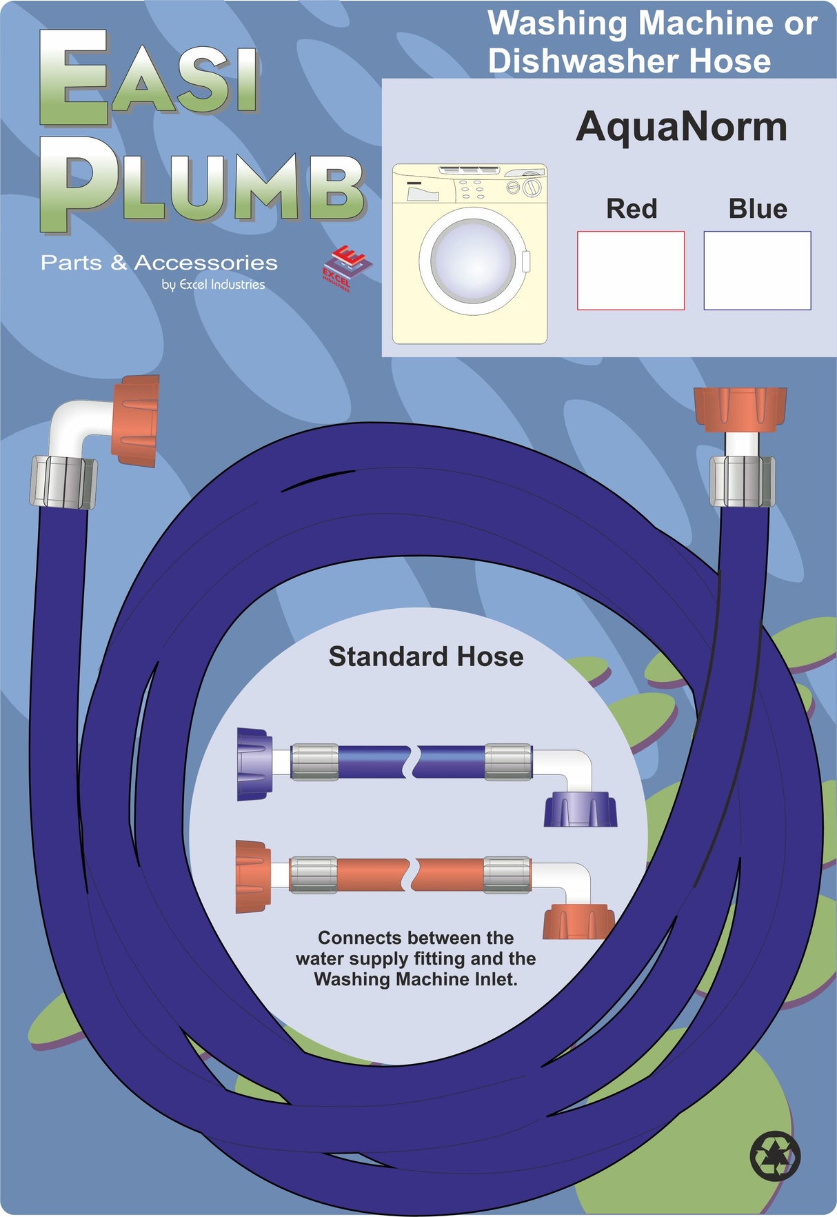 Easy Plumb 1.5m Long Blue AquaNorm W/M Hose