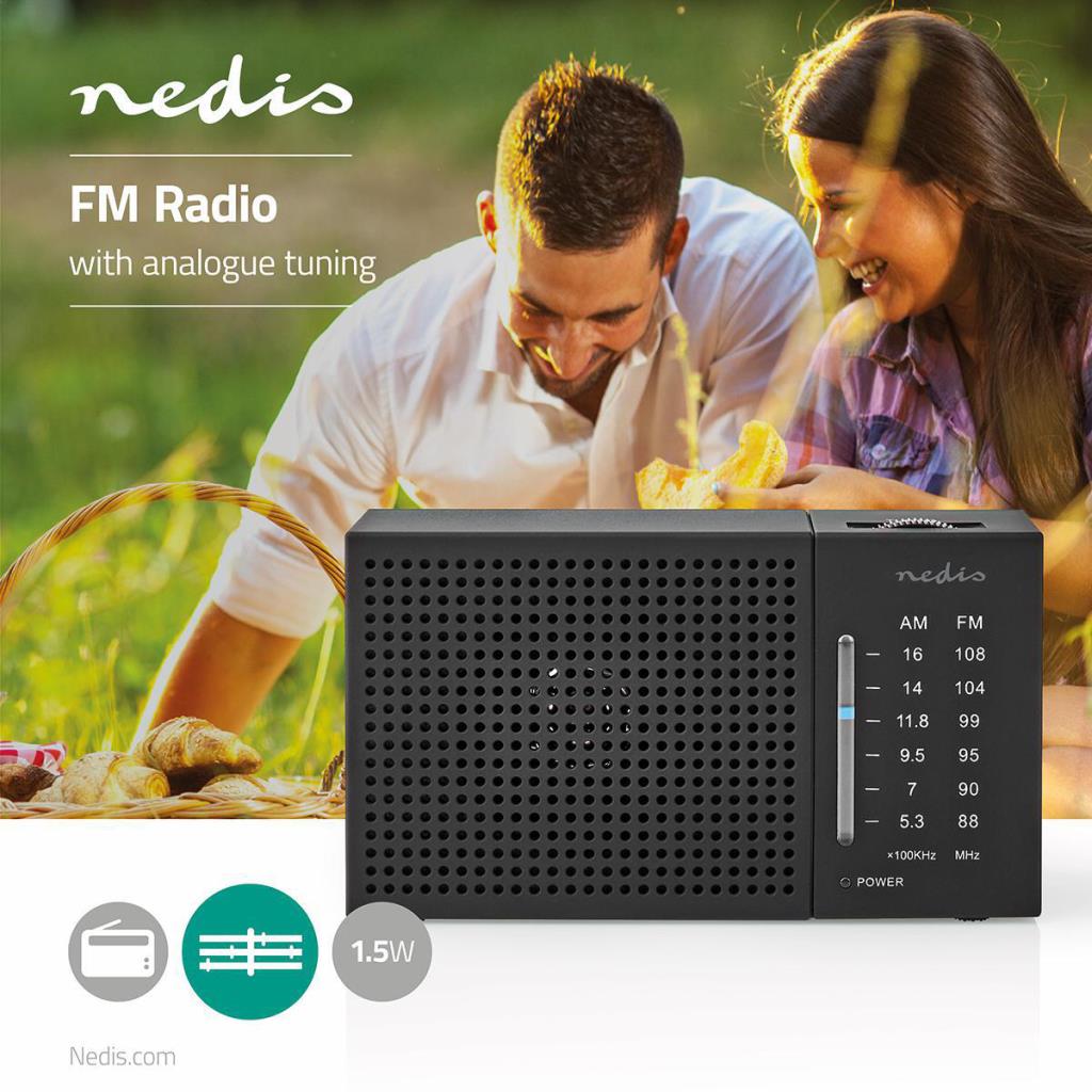 NEDIS 1.5W PORTABLE AM/FM RADIO