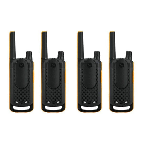 MOTOROLA TALKABOUT T82 2-WAY WALKIE TALKIE RADIO QUAD PACK YELLOW / BLACK
