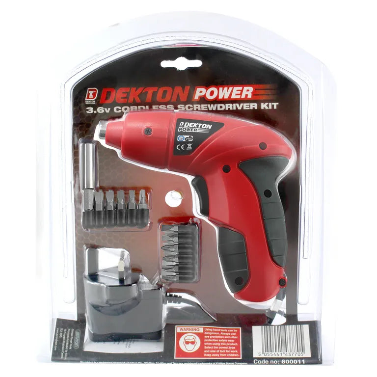 DEKTON POWER 3.6V LI-ION CORDLESS SCREWDRIVER