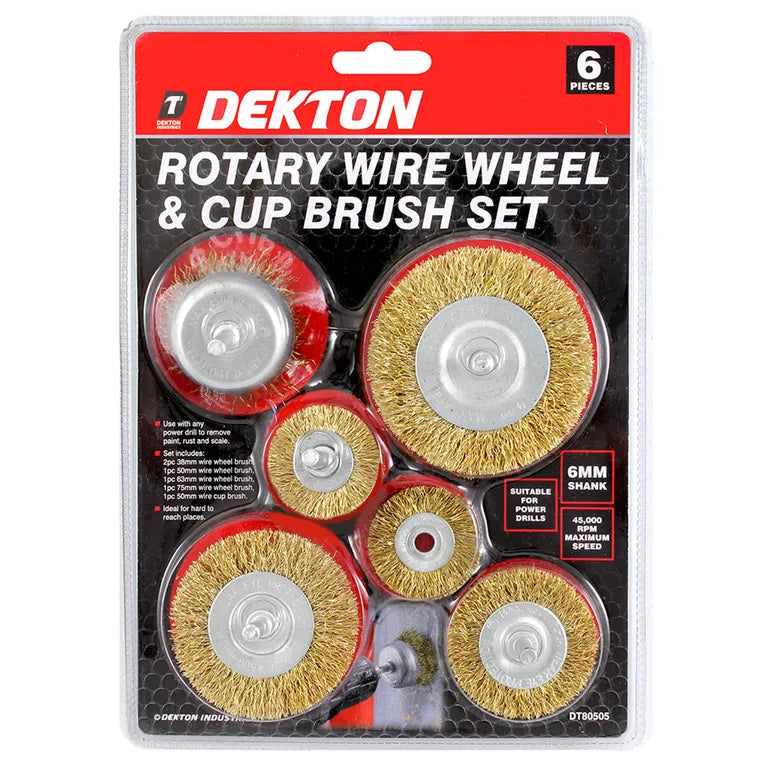 DEKTON ROTARY WIRE WHEEL & CUP BRUSH SET