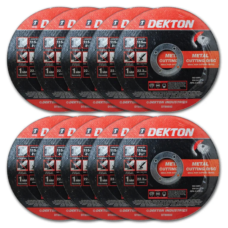 DEKTON 10 PC DEKTON 115MM CUTTING DISC METAL ULTRA THIN FLAT