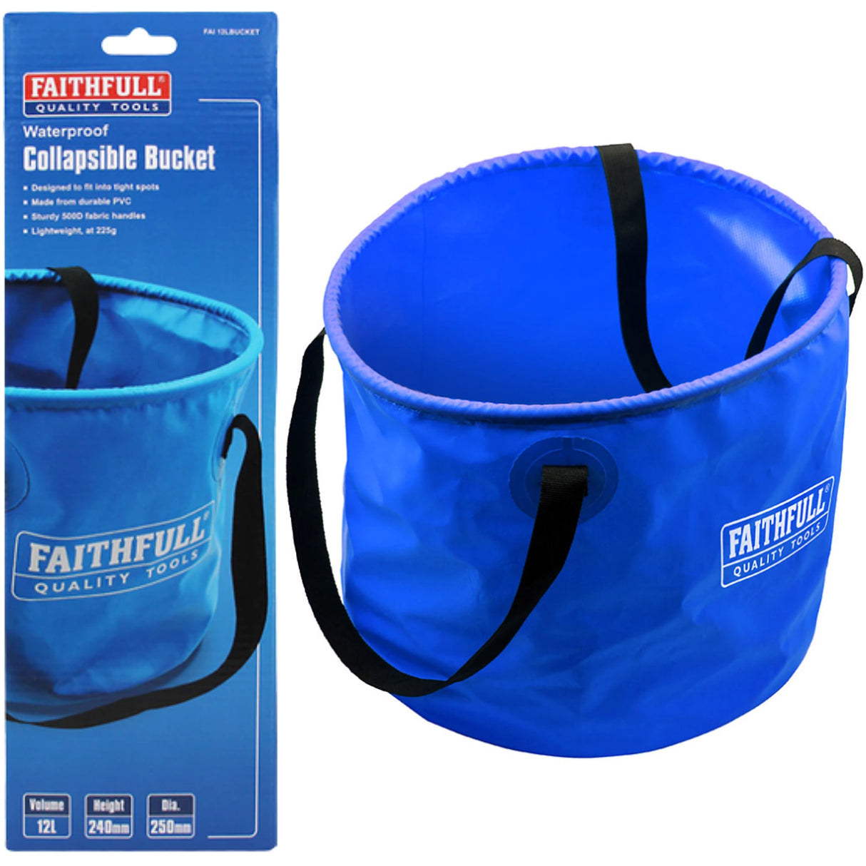 FAITHFULL WATERPROOF COLLAPSIBLE BUCKET 20L