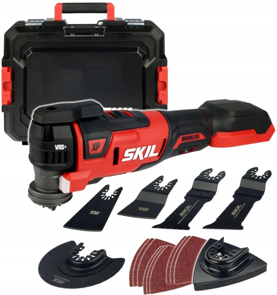 SKILL 3650 JA XP CORDLESS BRUSHLESS MULTITOOL WITH CLIC 20V MAX LI BARE UNIT + 5 BLADES + SANDING PA