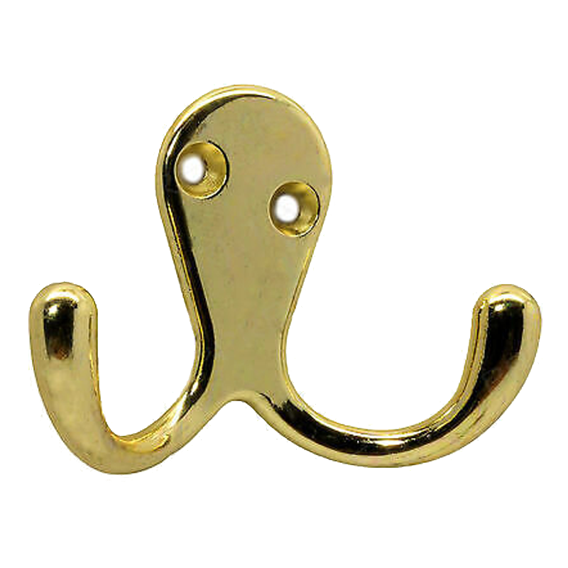 PREMIUM CHOICE Twin Robe Hook Brassed