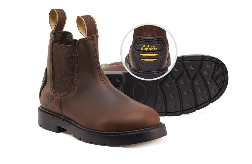 KIDS BLACKSMITH CHELSEA DEALER BOOT WAX BROWN - ME-C009