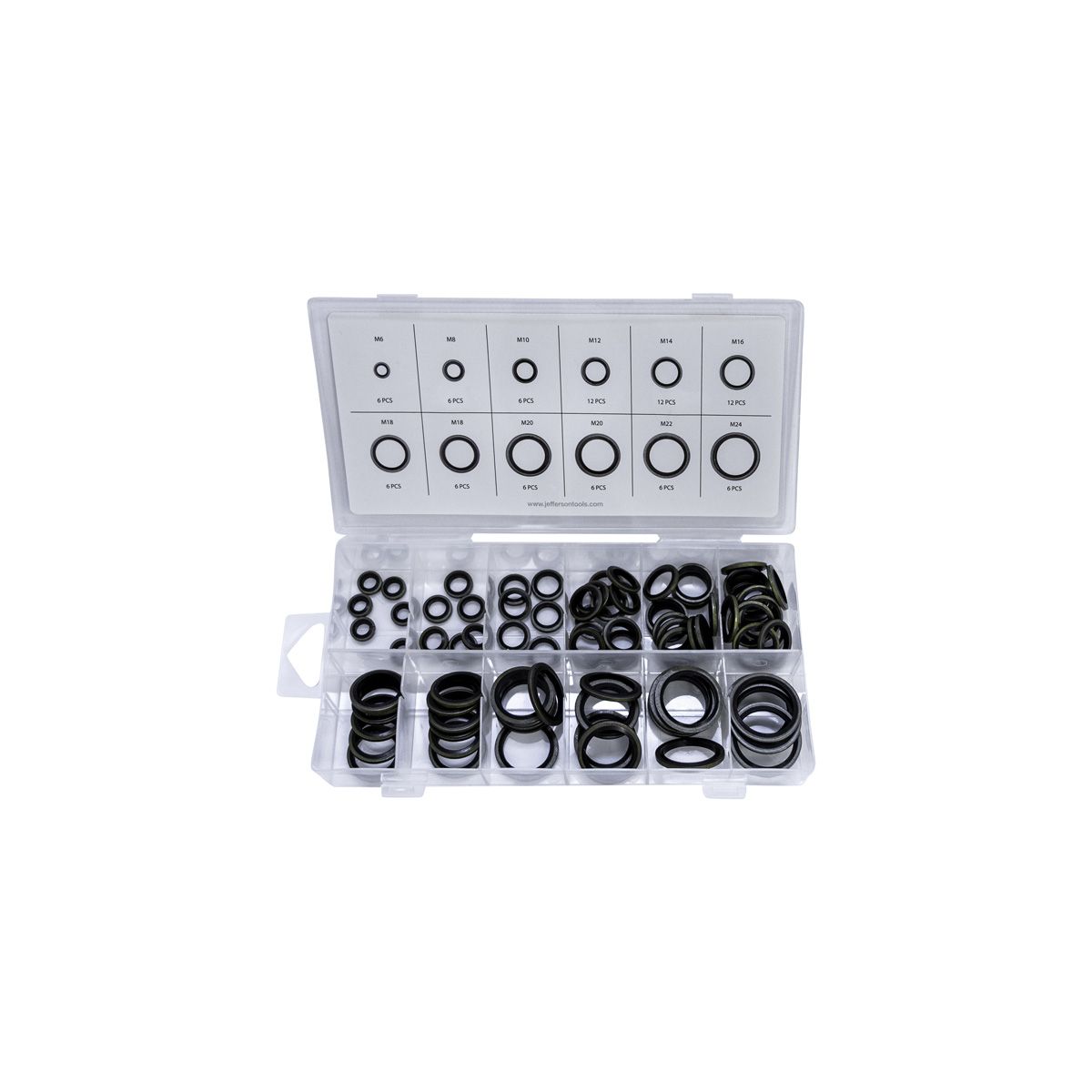 JEFFERSON 90PC DOWTY SEAL ASSORTMENT, METRIC